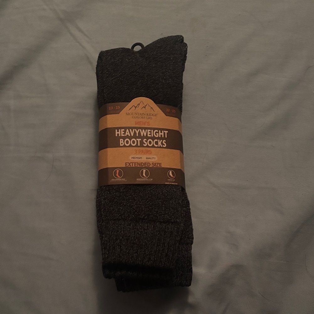 Men's Heavyweight Boot Socks - Black NWT